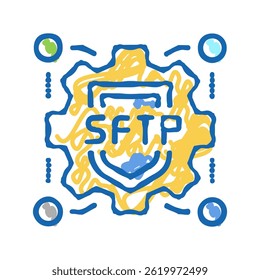 sftp label doodle icon sketch vector. sftp label sign. isolated symbol illustration
