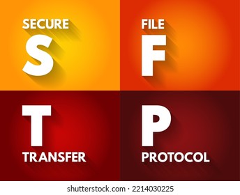 SFTP - Secure File Transfer Protocol is a network protocol that provides file access, file transfer, and file management over any reliable data stream, acronym text concept background