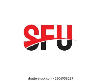 Letra SFU Ilustración del vector de diseño del logotipo inicial