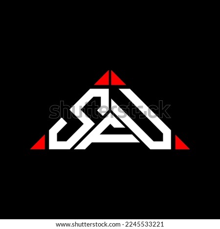 SFU letter logo creative design with vector graphic, SFU simple and modern logo.