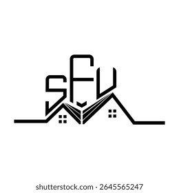 SFU Real State logo design, SFU simple and modern logo. SFU luxurious alphabet design  
