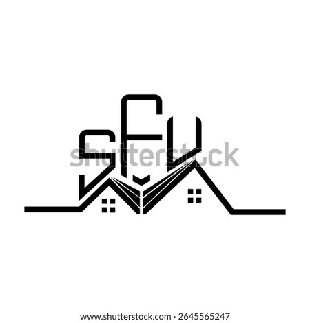 SFU Real State logo design, SFU simple and modern logo. SFU luxurious alphabet design  