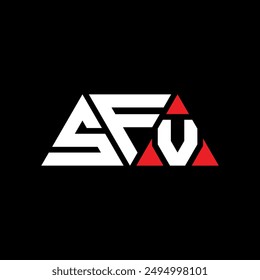 Diseño de logotipo de letra triangular SFV con forma de triángulo. Monograma de diseño de logotipo de triángulo SFV. SFV Plantilla de logotipo de Vector triangular con color rojo. SFV logo triangular Diseño simple, elegante y lujoso.