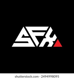 Diseño de logotipo de letra de triángulo de Efectos de sonido con forma de triángulo. Monograma de diseño de logotipo de triángulo de Efectos de sonido. Plantilla con logotipo de Vector triangular de Efectos de sonido con color rojo. Logo triangular de Efectos de sonido Diseño simple, elegante y lujoso.