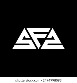 Diseño de logotipo de letra triangular SFZ con forma de triángulo. Monograma de diseño de logotipo de triángulo SFZ. Plantilla de logotipo de Vector triangular SFZ con color rojo. Logo triangular SFZ Diseño simple, elegante y lujoso.