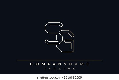 SG Abstract Line Style Logo. Minimalist Design Featuring the Letters S and G Abstract Line Style
