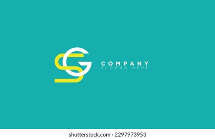 Letras alfabetas SG Iniciales Monograma GS, S y G