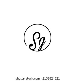 SG circle feminine concept initial logo best for beauty and fashion