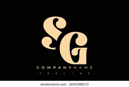 SG Creative Tipografía Abstractas Diseño de Logo. Logotipo elegante que combina tipografía atrevida y Formas creativas, ideal para soluciones de marca e identidad.