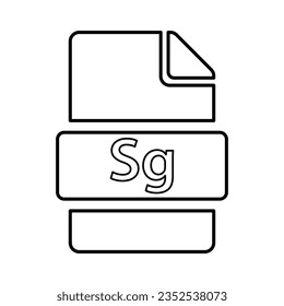 Sg File Format Icon In Outline Style