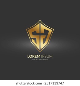 SG gold gradient vector letter logo design