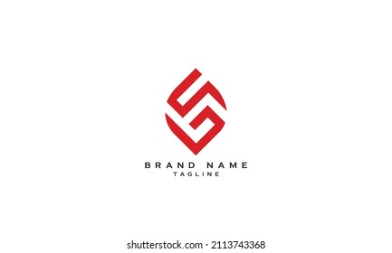 SG, GS, Abstract initial monogram letter alphabet logo design