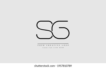 SG GS abstract vector logo monogram template