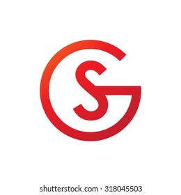 SG GS initial company circle G logo red