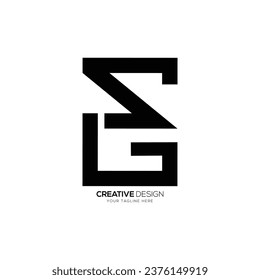 Sg or GS letter creative stylish monogram logo design idea