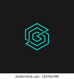 SG or GS monogram outline logo.