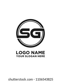 SG initial circle logo template vector