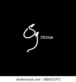 Sg initial handwriting black background
