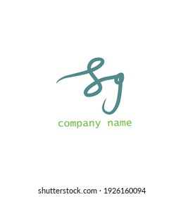 Sg initial handwriting logo for identity