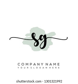 SG Initial Handwriting logo template vector