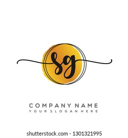 SG Initial Handwriting logo template vector