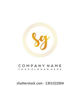 SG Initial Handwriting logo template vector