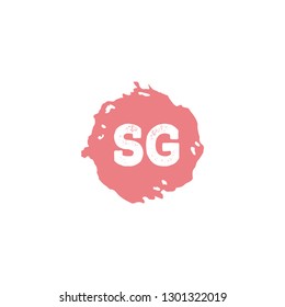 SG Initial Handwriting logo template vector