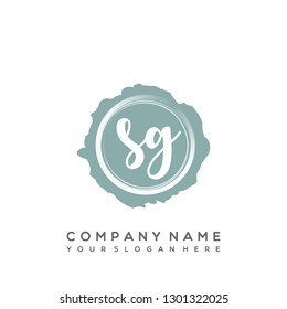 SG Initial Handwriting logo template vector
