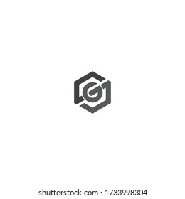 sg initial hexagon. logo hexagon vector