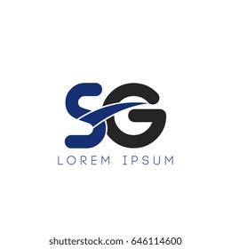 sg initial letter uppercase logo blue and black