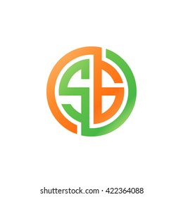 SG initial letters looping linked circle logo orange green