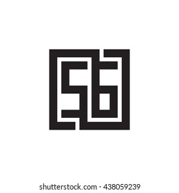 SG initial letters looping linked square monogram logo