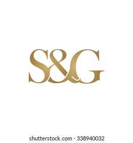 S&G Initial logo. Ampersand monogram golden logo
