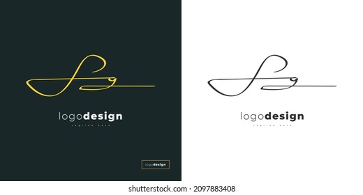 SG Initial Logo Design with Handwriting Style. Initial Signature Logo or Symbol for Wedding, Fashion, Jewelry, Boutique, Botanical, Floral and Business Identity