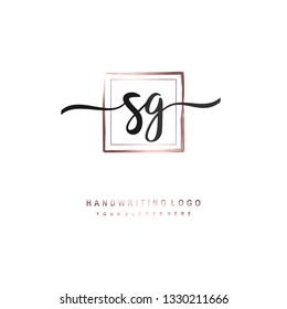 SG initial signature logo. handwriting logo template vector,