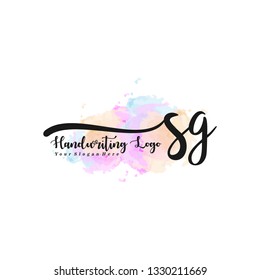 SG initial signature logo. handwriting logo template vector,