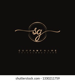 SG initial signature logo. handwriting logo template vector,