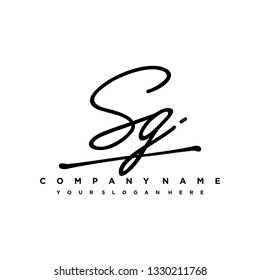 SG initial signature logo. handwriting logo template vector,