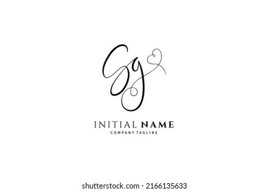 Sg initial signature logo. Handwriting logo template vector