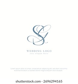 SG Initial Hochzeit Monogramm Logo mit Vorlage
