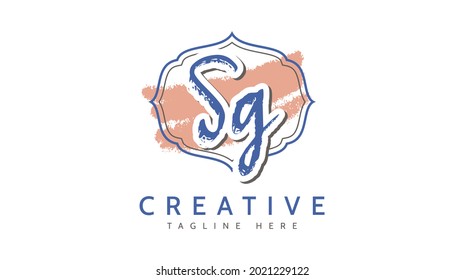SG Initials, handwriting logo vector