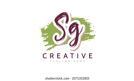Sg Initials, handwriting logo vector