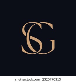 Concepto de monograma de iniciales SG. Diseño del logotipo de las letras S y G.