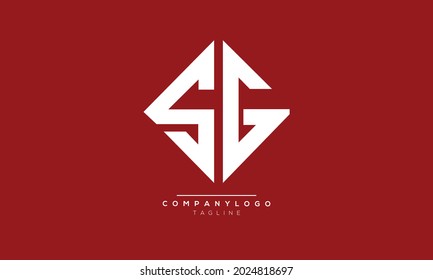 SG initials monogram letter text alphabet logo design