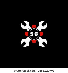 SG Initials Vektor Stok Otomotif Logo Design