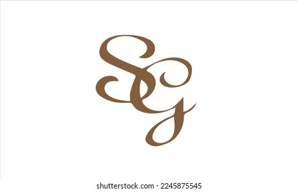 Sg Letter Initial Logo Design, Vector Template