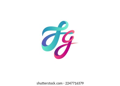 Sg letter logo with 3d design in color gradient