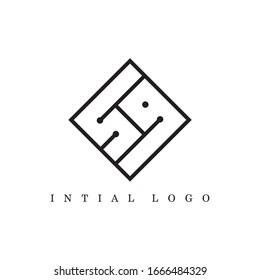 SG letter logo design with grid line concept