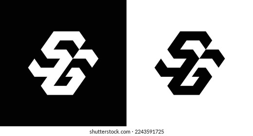 SG letter logo design, SG monogram initials letter logo concept, creative icon, vector, eps