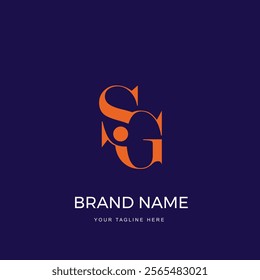 The SG letter logo in golden yellow is combined with a luxurious and attractive blue background